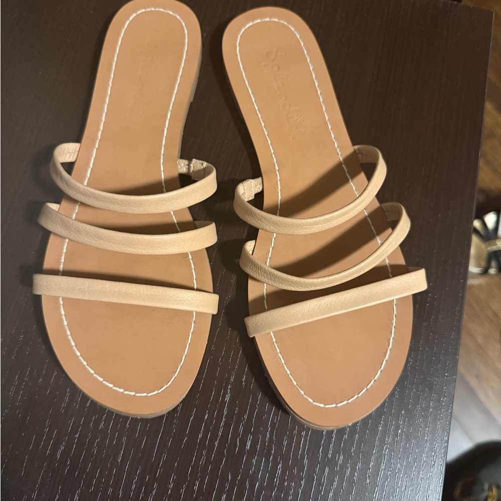 Splendid Tan Sandals Minimalist Slip-On Design